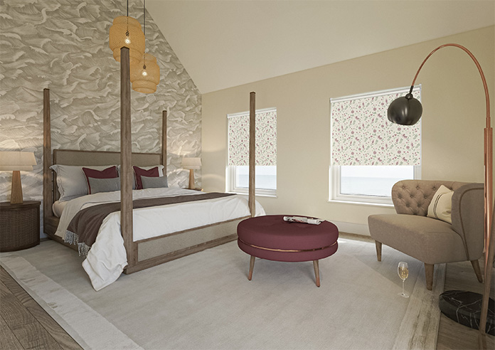 Retro Floral, Orchid Pink - Twist&Fit Roller Blind - Image 7
